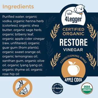 4-Legger RESTORE Organic Apple Cider Vinegar Conditioning Rinse for Dogs, 16-oz Bottle