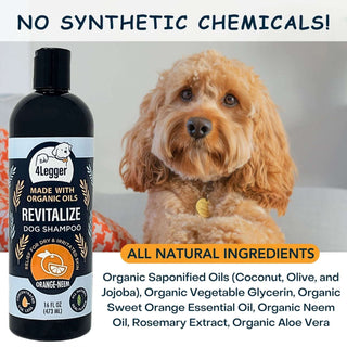 4-Legger REVITALIZE Organic Neem Dog Shampoo with Sweet Orange Essential Oil, 16-oz Bottle