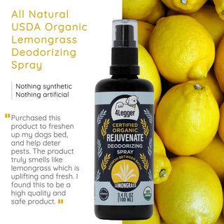 4-Legger USDA Certified Organic Lemongrass Rejuvenate Deodorizing Spray for Dogs, 3.4-oz