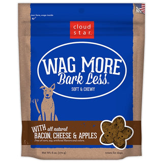 Cloud Star Wag More Bark Less Soft & Chewy with Bacon, Cheese & Apples Dog Treats, 6-oz bag