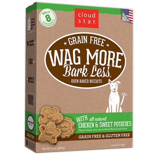 Cloud Star Wag More Bark Less Grain-Free Oven Baked with Chicken & Sweet Potatoes Dog Treats, 14-oz box