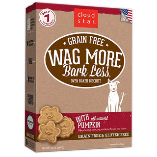 Cloud Star Wag More Bark Less Grain-Free Oven Baked with Pumpkin Dog Treats, 14-oz box