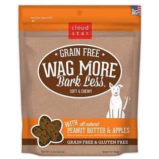 Cloud Star Wag More Bark Less Grain-Free Soft & Chewy with Peanut Butter & Apples Dog Treats