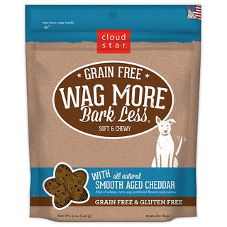 Cloud Star Wag More Bark Less Grain-Free Soft & Chewy with Smooth Aged Cheddar Dog Treats