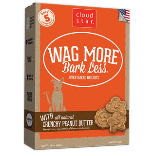 Cloud Star Wag More Bark Less Oven Baked Crunchy Peanut Butter Dog Treats, 16-oz box