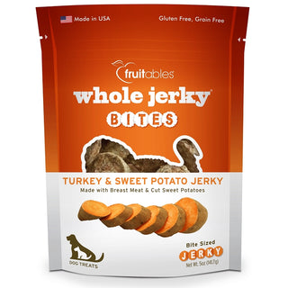 Fruitables Whole Jerky Bites Turkey & Sweet Potato Recipe Dog Treats