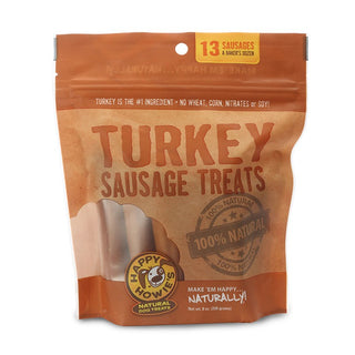 Happy Howie's 4" Turkey Sausage Dog Treats, Bakers Dozen