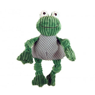 HuggleHounds Knotties Plush Frog Dog Toy, Large