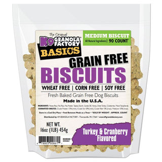 K9 Granola Factory Basics Grain-Free Biscuits Turkey & Cranberry Recipe Dog Treats, Medium