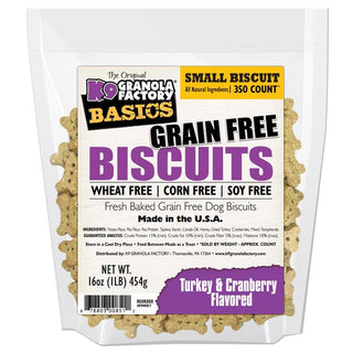 K9 Granola Factory Basics Grain-Free Biscuits Turkey & Cranberry Recipe Dog Treats, Small