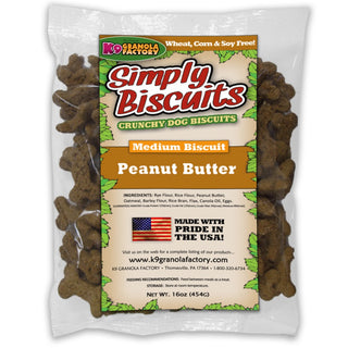 K9 Granola Factory Simply Biscuits Peanut Butter Dog Treats, Medium