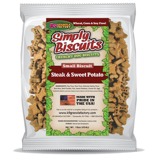 K9 Granola Factory Simply Biscuits Steak & Sweet Potato Dog Treats, Small