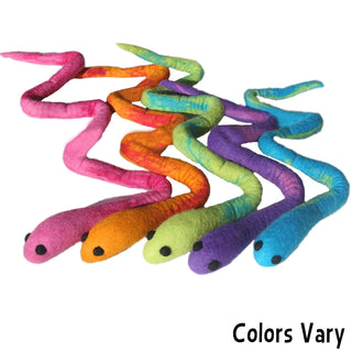 Lollycadoodle Boiled Wool Snake Dog Toy, Small