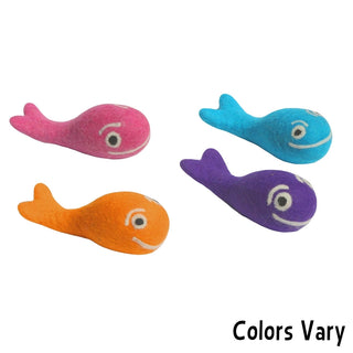 Lollycadoodle Boiled Wool Whale Dog Toys