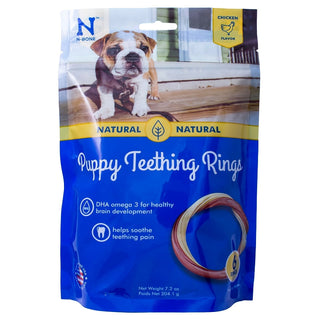 N-Bone USA Chicken Flavored Puppy Teething Ring Treats, 6 Count