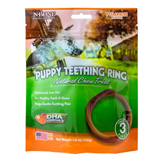 N-Bone USA Pumpkin Flavored Puppy Teething Ring Treats, 3 Count