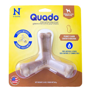 N-Bone USA Quado Peanut Butter Flavored Dog Treat, Medium