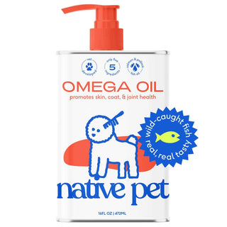 Native Pet Omega Oil Skin & Coat Health Supplement for Dogs, 16-oz