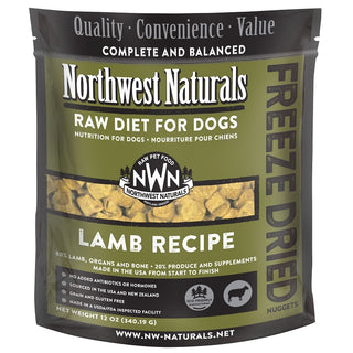 Northwest Naturals Lamb Recipe Freeze-Dried Dog Food, 12-oz Bag