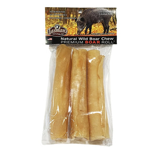 Tasman's Natural Pet Premium Wild Boar Rolls Dog Chews, Medium, 6-7"