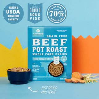 A Pup Above Beef Pot Roast Whole Food Cubies Dog Food, 2-lb, Case of 4