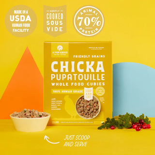 A Pup Above Chicken Pupatouille Whole Food Cubies Dog Food, 2-lb, Case of 4