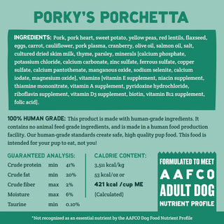 A Pup Above Porky's Porchetta Pork Recipe Whole Food Cubies Dog Food, 2-lb, Case of 4