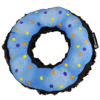 American Dog Nuggles Donut Squeaker Plush Dog Toy Made in USA, Large