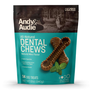 Andy & Audie All Natural Dental Chews for Dogs, Mint Flavor, Small