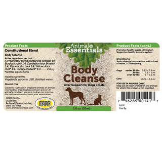 Animal Essentials Body Cleanse Liver Support for Dogs & Cats, 1-oz