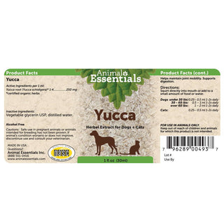 Animal Essentials Yucca Herbal Extract for Dogs & Cats, 1-oz Bottle