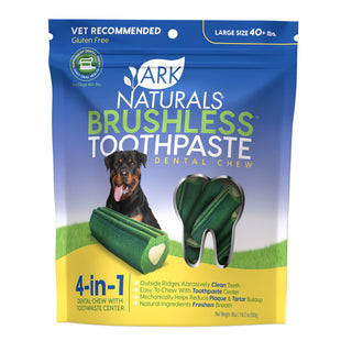 Ark Naturals Brushless Toothpaste Large Dental Dog Chews, 18-oz bag