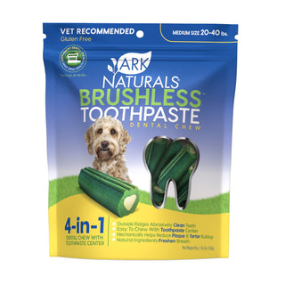 Ark Naturals Brushless Toothpaste Medium Dental Dog Chews, 18-oz Bag