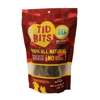 Bare Bites Ticker Tid Bits Beef Heart Dehydrated Dog Treats, 6-oz Bag