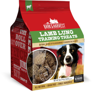 Bark & Harvest Lamb Lung Training Treats for Dogs, 5-oz Bag