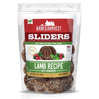 Bark & Harvest Sliders Lamb Recipe with Cranberries Dog Treats, 6-oz Bag