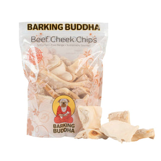 Barking Buddha Beef Cheek Chips Dog Treats, Value Bag, 1-lb