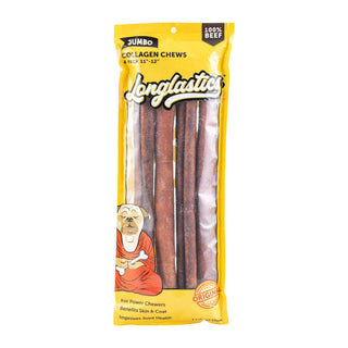 Barking Buddha Longlastics Collagen Stick Dog Chews, Jumbo, 4-Pack