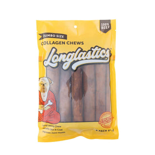 Barking Buddha Longlastics Collagen Stick Dog Chews, Jumbo, 5-6-Inch, 8-Pack