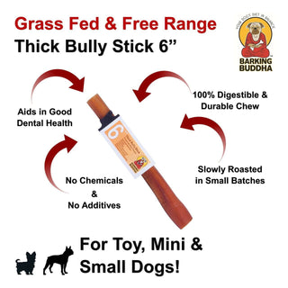 Barking Buddha Thick Bully Stick Dog Chew, 6-Inch