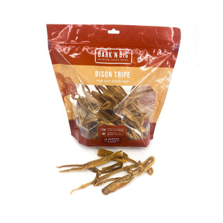 BarknBig Bison Tripe Strips Dog Treats USA Made, 14-oz Bag