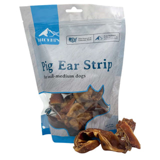 BarkNBig USA Dehydrated Pig Ear Strips Dog Treats, 12-Count Bag