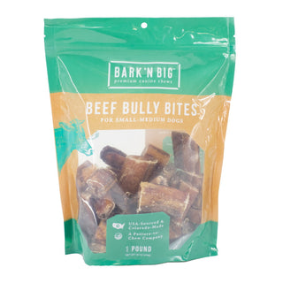 BarkNBig USA Odor Free Beef Bully Stick Bites Dog Treats, 16-oz Bag