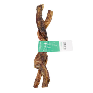 BarkNBig USA Odor Free Beef Steer Twist Bully Stick Dog Treat, 12-Inch