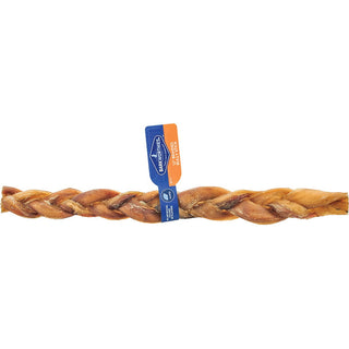 Barkworthies Braided Bully Sticks Natural Beef Dog Treats, 12-Inch, Case of 15