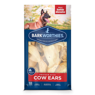 Barkworthies Cow Ears Dog Treats, 10 pack