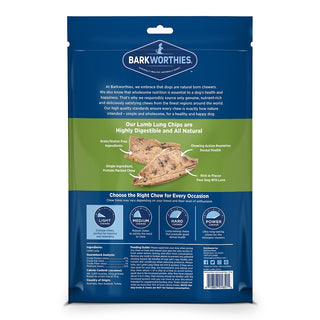 Barkworthies Lamb Lung Chips Dog Treats, 12-oz Bag