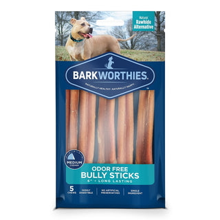 Barkworthies Odor Free Bully Sticks Dog Treats 6", 5-Chews