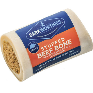 Barkworthies Shin Bone Stuffed with Pumpkin, Sweet Potato, & Carrot Blend Dog Treat, 3-4", Case of 15