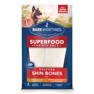 Barkworthies Stuffed Beef Bone Variety Pack Dog Chews, 2 count